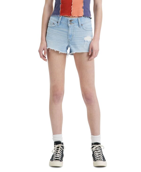 【送料無料】 リーバイス レディース ハーフパンツ・ショーツ ボトムス Women's Distressed Frayed-Hem Super-Low Denim Shorts Betting The House