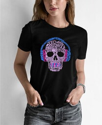 【送料無料】 エルエーポップアート レディース シャツ トップス Women's Word Art Styles of EDM Music T-shirt Black
