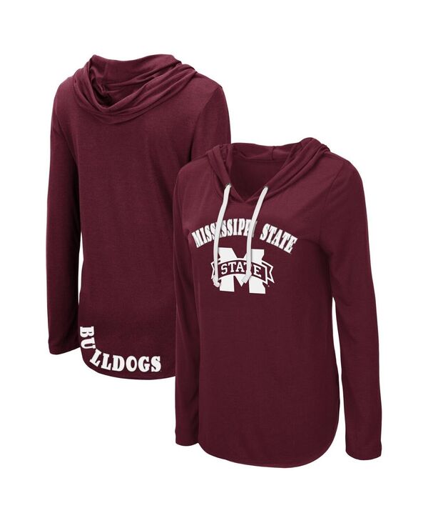 yz RVA fB[X TVc gbvX Women's Maroon Mississippi State Bulldogs My Lover Lightweight Hooded Long Sleeve T-shirt Maroon