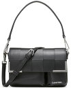 【送料無料】 カルバンクライン レディース ショルダーバッグ バッグ Mica Woven Magnetic Flap Convertible Crossbody Black Silv(4)