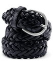 【送料無料】 ランズエンド レディース ベルト アクセサリー School Uniform Women's Leather Braided Belt Black