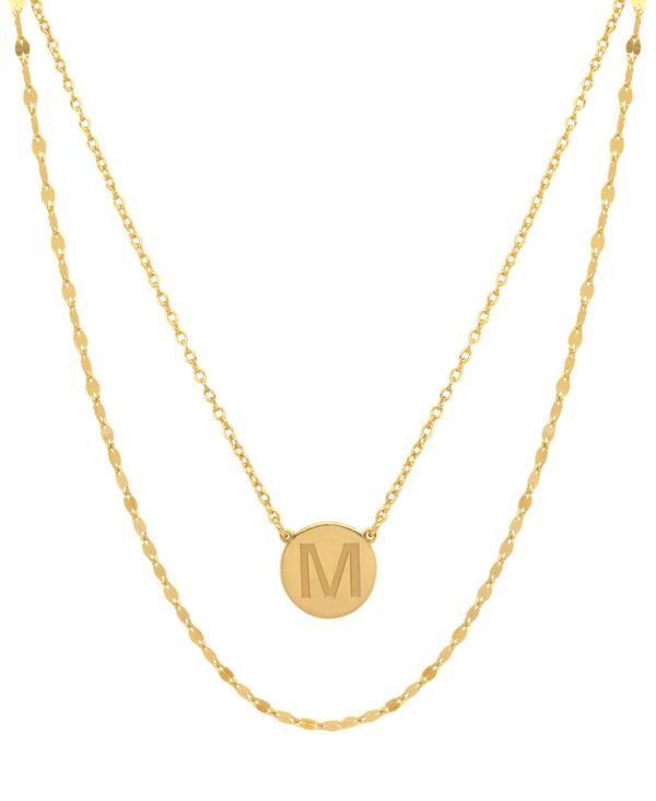 yz W[j xj[j fB[X lbNXE`[J[Ey_ggbv ANZT[ Initial Disc Layered Pendant Necklace in 18k Gold-Plated Sterling Silver M