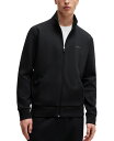 【送料無料】 ヒューゴボス メンズ パーカー・スウェット アウター Men's Logo Print Zip-Up Sweatshirt Black(4)