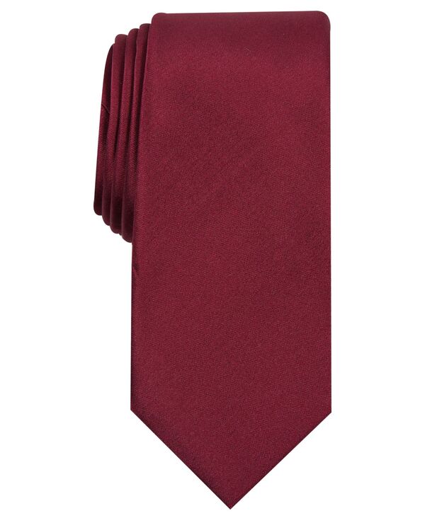 yz At@j Y lN^C ANZT[ Men's Solid Texture Slim Tie Burgundy