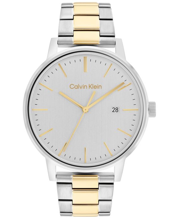 カルバンクライン 腕時計（メンズ） 【送料無料】 カルバンクライン メンズ 腕時計 アクセサリー Two-Tone Stainless Steel Bracelet Watch 43mm Two Tone