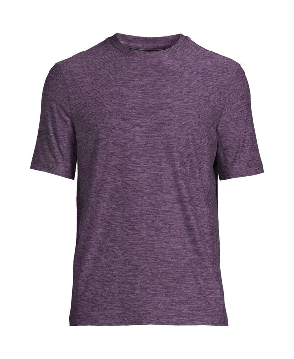 【送料無料】 ランズエンド メンズ Tシャツ トップス Men 039 s Short Sleeve Performance Social Active T-Shirt Black plum spacedye