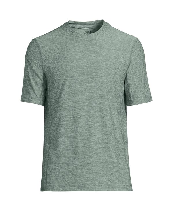 【送料無料】 ランズエンド メンズ Tシャツ トップス Men 039 s Short Sleeve Performance Social Active T-Shirt Desert sage spacedye