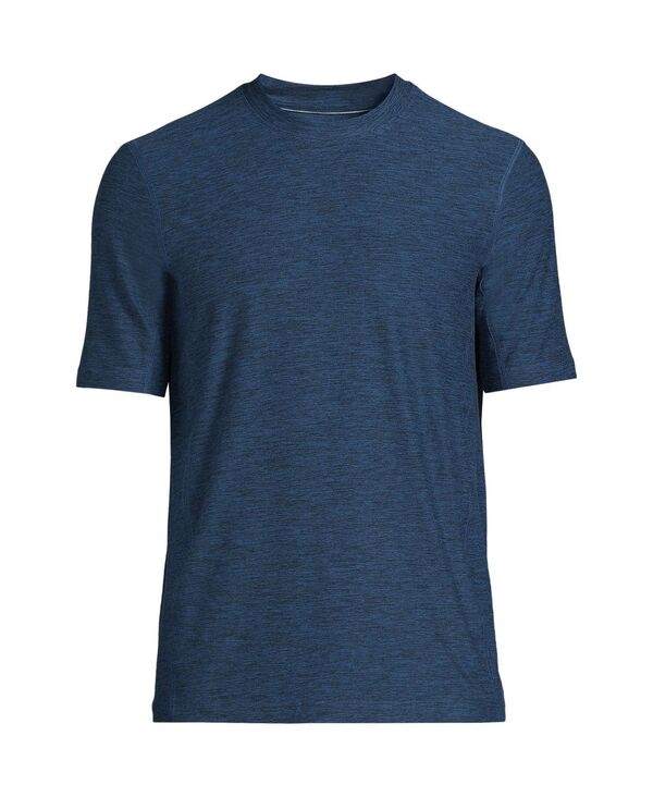 【送料無料】 ランズエンド メンズ Tシャツ トップス Men 039 s Short Sleeve Performance Social Active T-Shirt Radiant navy spacedye