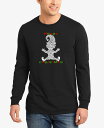 【送料無料】 エルエーポップアート メンズ Tシャツ トップス Men's Christmas Elf Word Art Long Sleeve T-shirt Black(4)