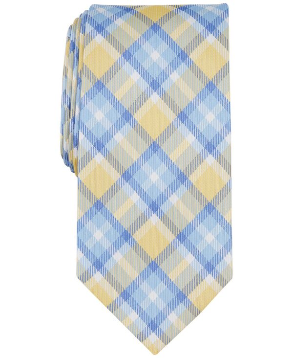 yz Nu[ Y lN^C ANZT[ Men's Newtown Plaid Tie Yellow