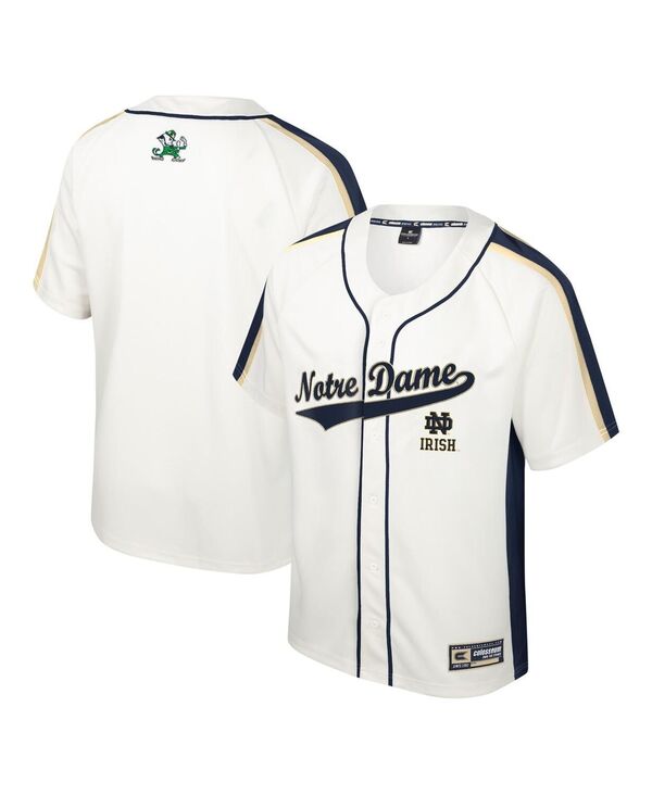 【送料無料】 コロシアム メンズ シャツ トップス Men's Cream Distressed Notre Dame Fighting Irish Ruth Button-Up Baseball Jersey Cream