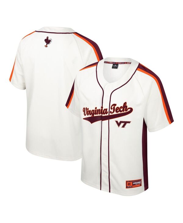 【送料無料】 コロシアム メンズ シャツ トップス Men's Cream Distressed Virginia Tech Hokies Ruth Button-Up Baseball Jersey Cream