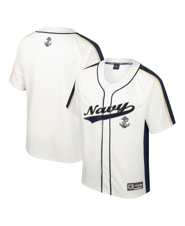 【送料無料】 コロシアム メンズ シャツ トップス Men's Cream Distressed Navy Midshipmen Ruth Button-Up Baseball Jersey Cream