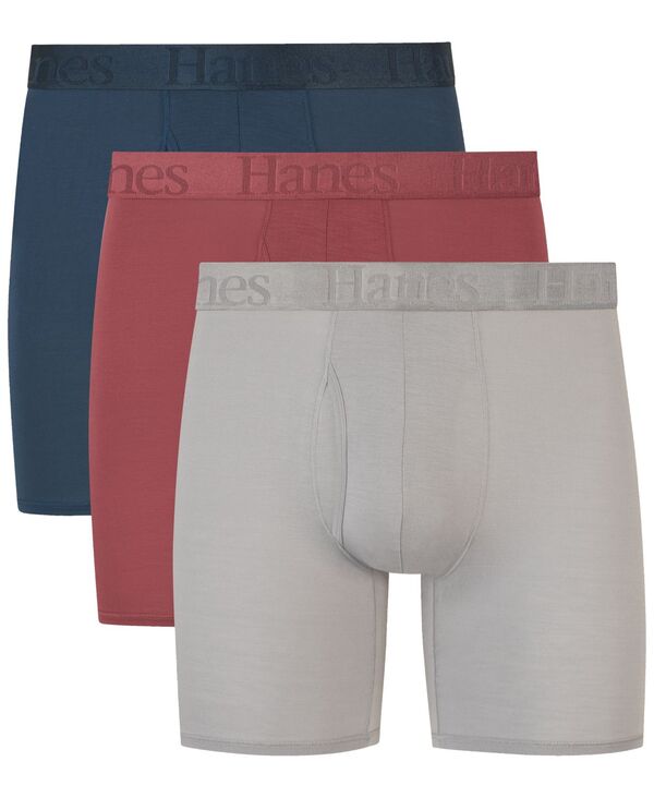 yz wCY Y {NT[pc A_[EFA Men's 3-Pk. Originals SuperSoft Boxer Briefs Blue/Red/Grey