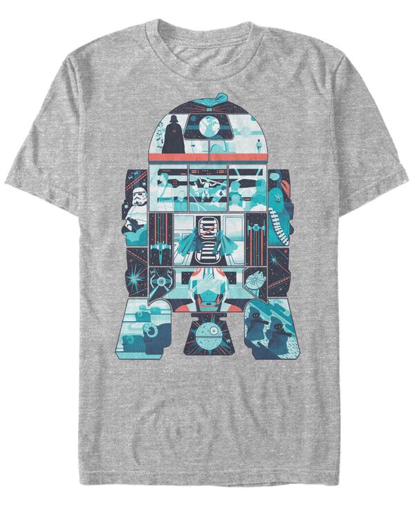 【送料無料】 フィフスサン メンズ Tシャツ トップス Star Wars Men's Classic R2-D2 Behind The Scenes Short Sleeve T-Shirt Gray