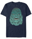 【送料無料】 フィフスサン メンズ Tシャツ トップス Universal Monsters Men's Creature From the Black Lagoon Big Face Short Sleeve T-Shirt Navy