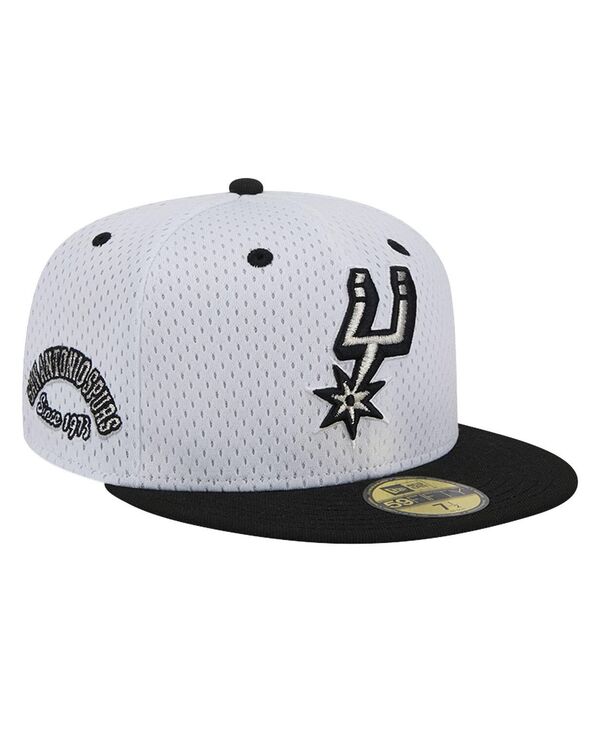 【送料無料】 ニューエラ メンズ 帽子 アクセサリー Men's White/Black San Antonio Spurs Throwback 2Tone 59fifty Fitted Hat White Blac