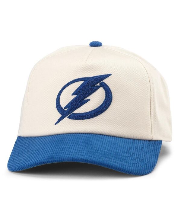 【送料無料】 アメリカンニードル メンズ 帽子 アクセサリー Men's White/Blue Tampa Bay Lightning Burnett Adjustable Hat Cream-roya