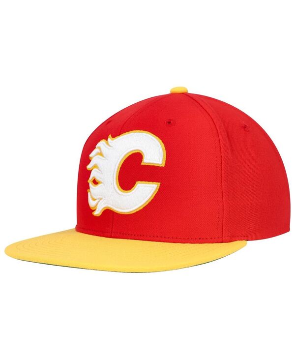 楽天ReVida 楽天市場店【送料無料】 ミッチェル&ネス メンズ 帽子 アクセサリー Mitchell Ness Men's Red Calgary Flames Core Team Ground 2.0 Snapback Hat Red Yellow