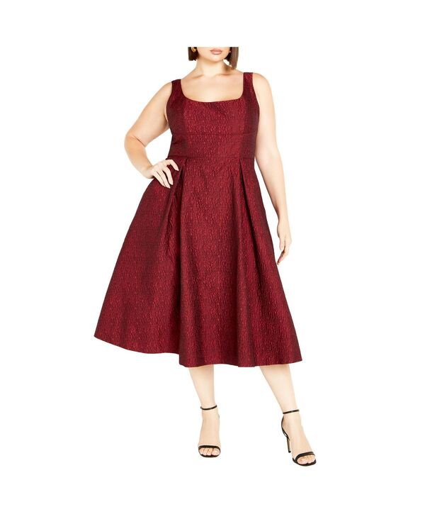 【送料無料】 シティーシック レディース ワンピース トップス Plus Size Estella Dress Love red