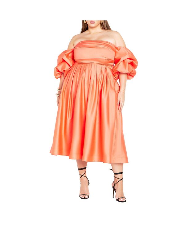 楽天ReVida 楽天市場店【送料無料】 シティーシック レディース ワンピース トップス Plus Size Rosalee Dress Coral