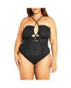 【送料無料】 シティーシック レディース 上下セット 水着 Plus Size Chiara Halter Neck 1 Piece Black