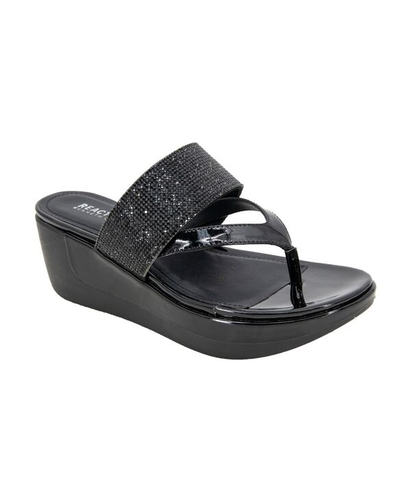 ̵ ͥ ǥ  塼 Women's Pepea Cross Jewel Wedge Sandals Black Elastic