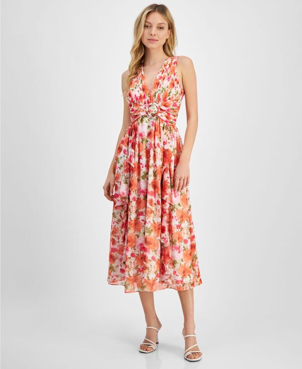  ルーシーパリ レディース ワンピース トップス Women's Lovisa Floral-Print Fit & Flare Dress Orange Floral Orgfl