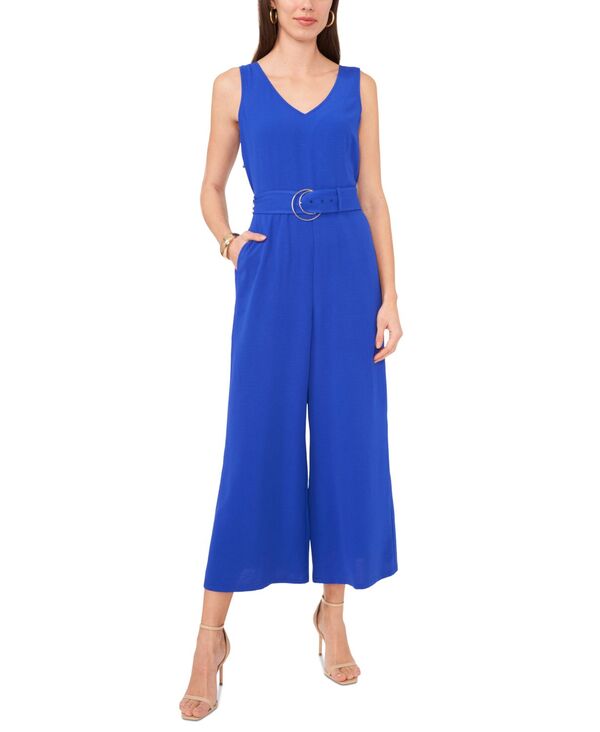 【送料無料】 ヴィンスカムート レディース ジャンプスーツ トップス Women's V-Neck Cropped Wide-Leg Jumpsuit Sapphire Sky