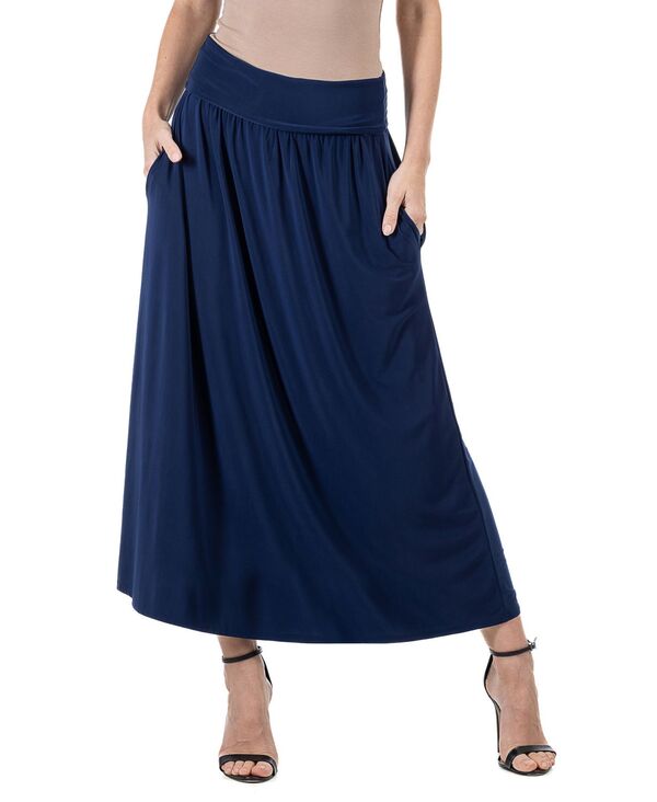【送料無料】 24セブンコンフォート レディース スカート ボトムス Foldover Maxi Pocket Skirt Navy