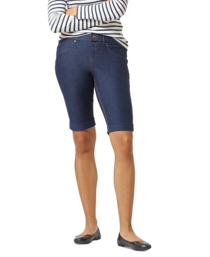 【送料無料】 ヒュー レディース ハーフパンツ・ショーツ ボトムス Women's Cuffed Essential Pull-On Denim Shorts Deep Indigo 【送料無料】 ヒュー レディース ハーフパンツ・ショーツ ボトムス Women's Cuffed Essential Pull-On Denim Shorts Deep Indigo