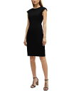【送料無料】 ヒューゴボス レディース ワンピース トップス Women's Wool Cap Sleeve Slim-Fit Dress Black
