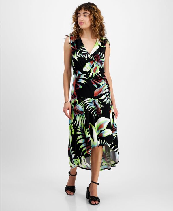  レイチェル ロイ レディース ワンピース トップス Women's Eulalie Shoulder-Tie High-Low Dress Lime Tropical