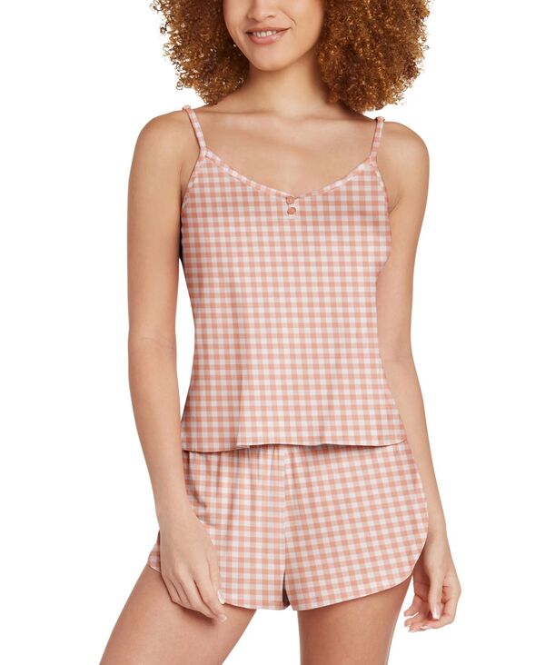 【送料無料】 ハニーデュー インティメッツ レディース ナイトウェア アンダーウェア Women 039 s 2-Pc. Lovely Morning Printed Pajamas Set Apricot Gingham