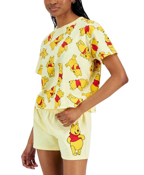 【送料無料】 ディズニー レディース シャツ トップス Juniors 039 Winnie The Pooh Graphic Crewneck T-Shirt Light Yellow
