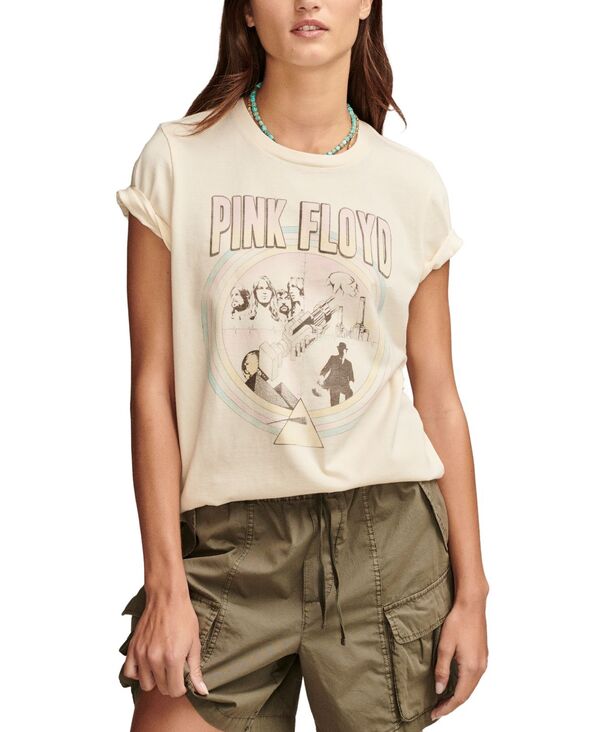  ラッキーブランド レディース シャツ トップス Women's Pink Floyd Circle Classic Cotton T-Shirt Turtledove