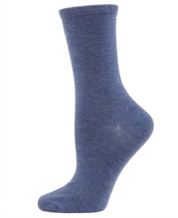 yz C fB[X C A_[EFA Flat knit Cashmere Women's Crew Socks Med Denim