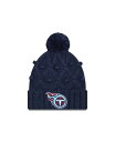 【送料無料】 ニューエラ レディース 帽子 アクセサリー Women's Navy Tennessee Titans Toasty Cuffed Knit Hat with Pom Navy