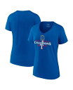 【送料無料】 ファナティクス レディース Tシャツ トップス Women's Royal Texas Rangers 2023 World Series Cha...