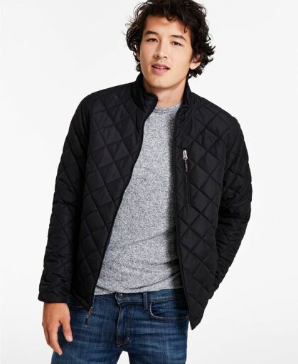 【送料無料】 ホークアンドカンパニー メンズ ジャケット・ブルゾン アウター Men's Diamond Quilted Jacket Black 【送料無料】 ホークアンドカンパニー メンズ ジャケット・ブルゾン アウター Men's Diamond Quilted Jacket Black