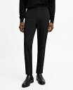 【送料無料】 マンゴ メンズ カジュアルパンツ ボトムス Men's Stretch Fabric Super Slim-Fit Suit Pants Black