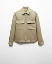 【送料無料】 マンゴ メンズ ジャケット・ブルゾン アウター Men's Zipper Linen Jacket Khaki