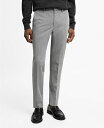 【送料無料】 マンゴ メンズ カジュアルパンツ ボトムス Men's Stretch Fabric Super Slim-Fit Suit Pants Gray