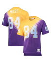【送料無料】 ミッチェル&ネス メンズ Tシャツ トップス Men's Randy Moss Gold Purple Minnesota Vikings Retired Player Name and Number Diagonal Tie-Dye V-Neck T-shirt Gold Purple(4)