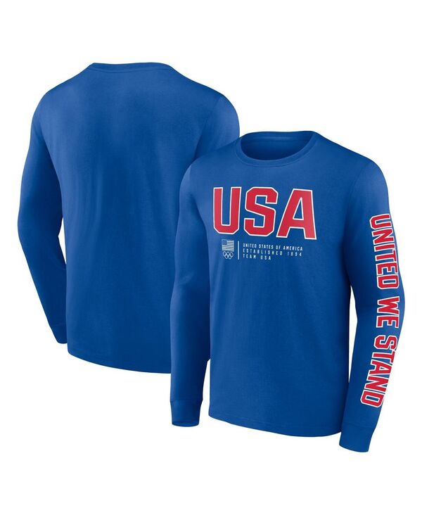 【送料無料】 ファナティクス メンズ Tシャツ トップス Men 039 s Royal Team USA Strive For Gold Long Sleeve T-shirt Royal