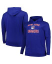 【送料無料】 プロファイル メンズ パーカー・スウェット フーディー アウター Men's Blue New York Rangers Big Tall Arch Over Logo Pullover Hoodie Blue