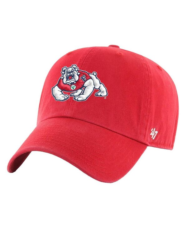 【送料無料】 47ブランド メンズ 帽子 アクセサリー 47 Men's Red Fresno State Bulldogs Clean Up Adjustable Hat Red White