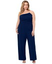 【送料無料】 ベッツィアンドアダム レディース ワンピース トップス Plus Size Strapless Asymmetrical-Neck Jumpsui...