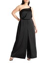 【送料無料】 エロクイ レディース ジャンプスーツ トップス Plus Size Tie Detail Satin Jumpsuit - 22 Black On...