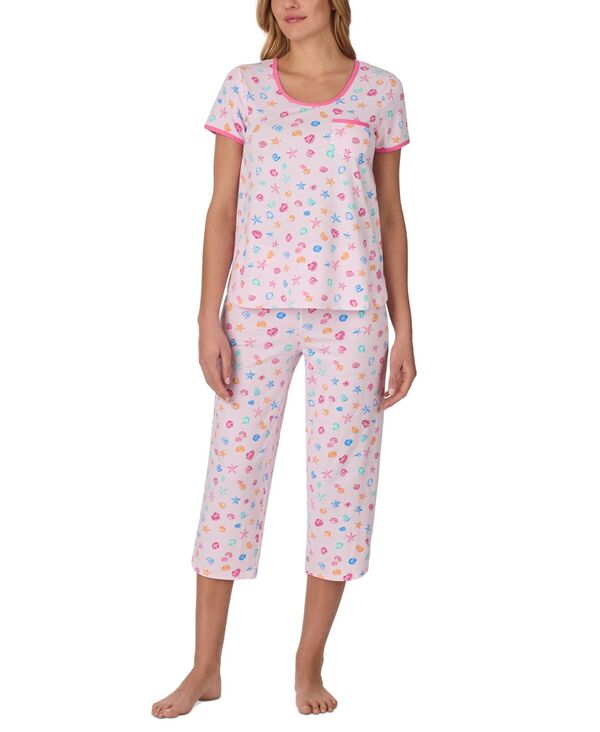 【送料無料】 クドルドッズ レディース ナイトウェア アンダーウェア Women's 2-Pc. Printed Cropped Pajamas Set Pink Multi